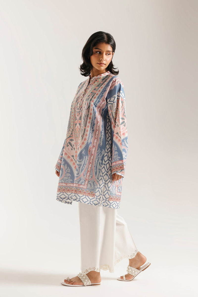 Ethnc PRINTED KURTI- Pastel Pink (E7971/102/425)