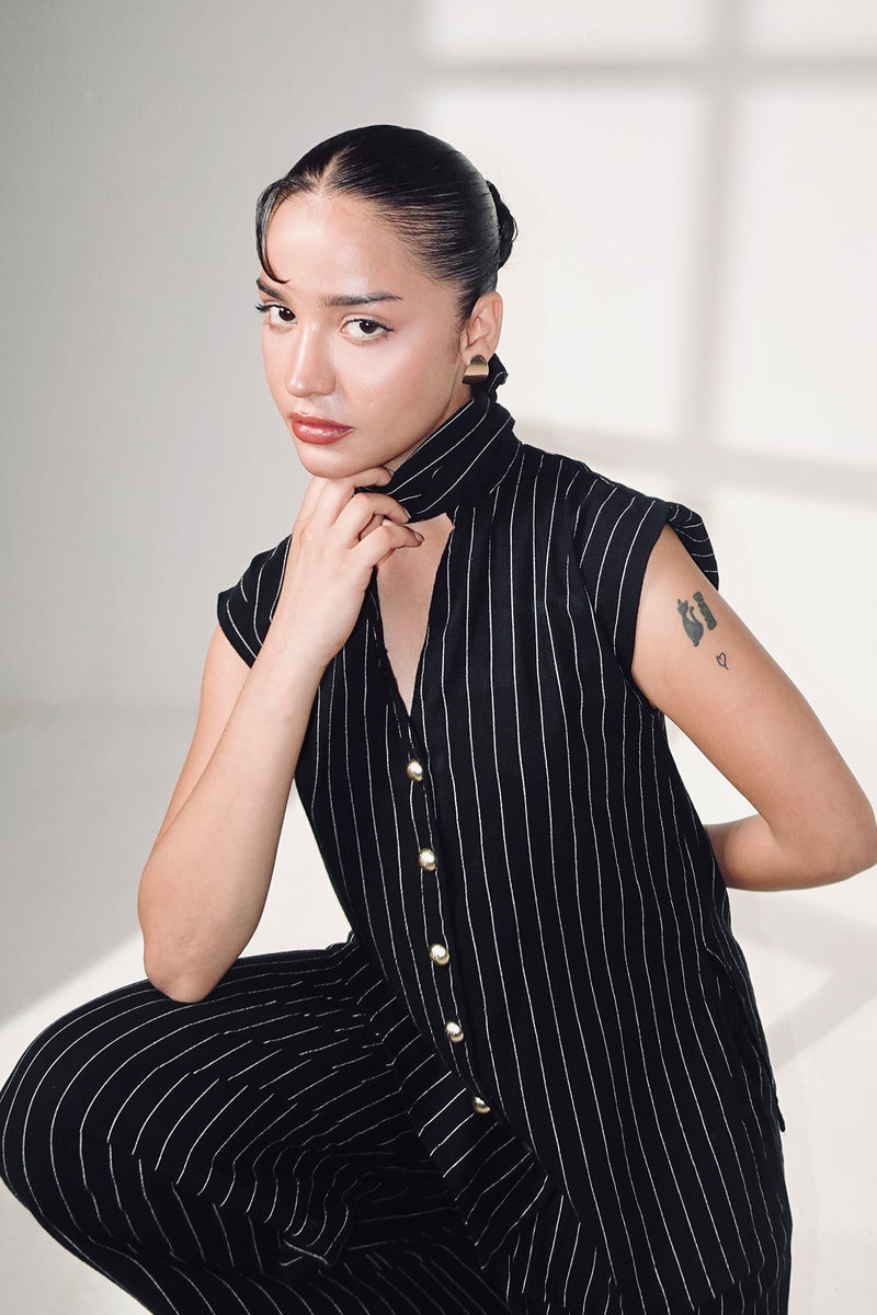 ETHNC Black Striped 2-Piece Suit | E0788/116/901