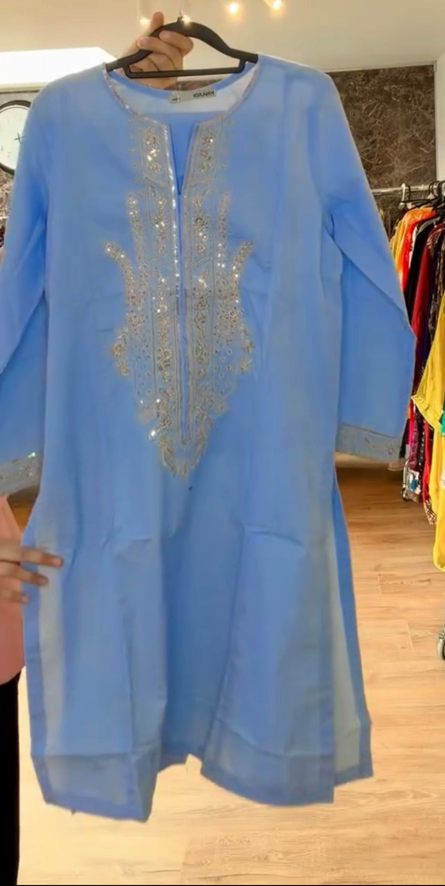 Khaadi Embroidered | Cambric Tailored 2 Piece | Top and Bottom- SKY BLUE