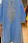 Khaadi Embroidered | Cambric Tailored 2 Piece | Top and Bottom- SKY BLUE