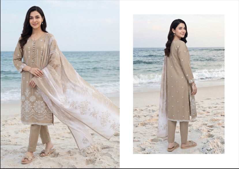 Sahil Embroidered Lawn By Tawakkal – Elegant Summer Collection 2026 (D-2108 - Sahil)