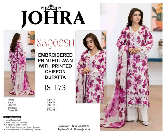 JOHRA NAQOOSH-JS-173-NQS (UNSTITCHED 3 pcs)- Orchid (Floral)