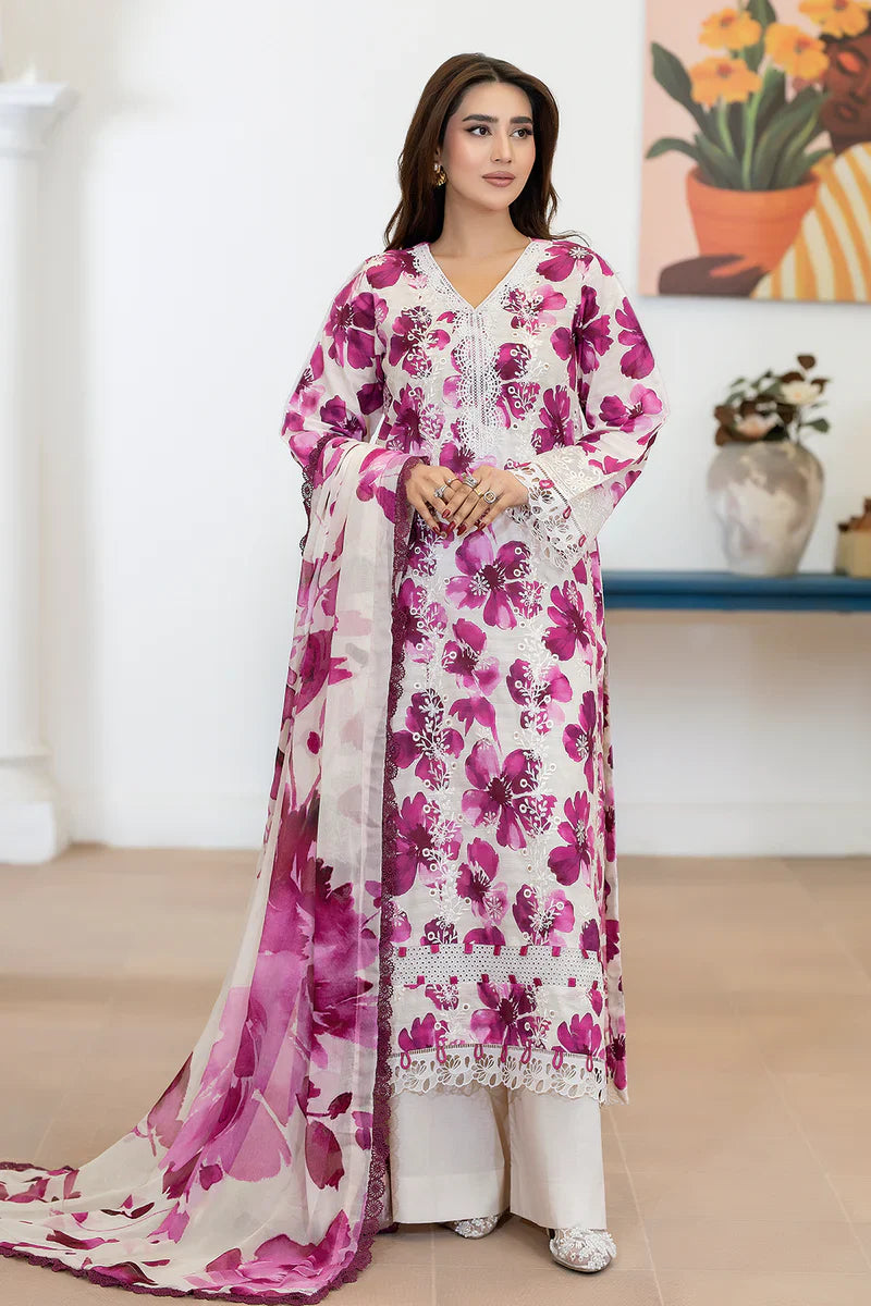 JOHRA NAQOOSH-JS-173-NQS (UNSTITCHED 3 pcs)- Orchid (Floral)
