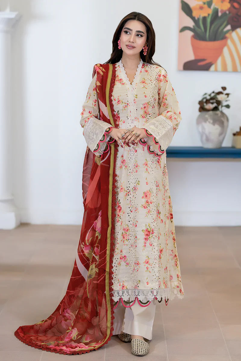 JOHRA NAQOOSH-JS-179-NQS (UNSTITCHED 3 pcs)- Rose Pink (Floral)
