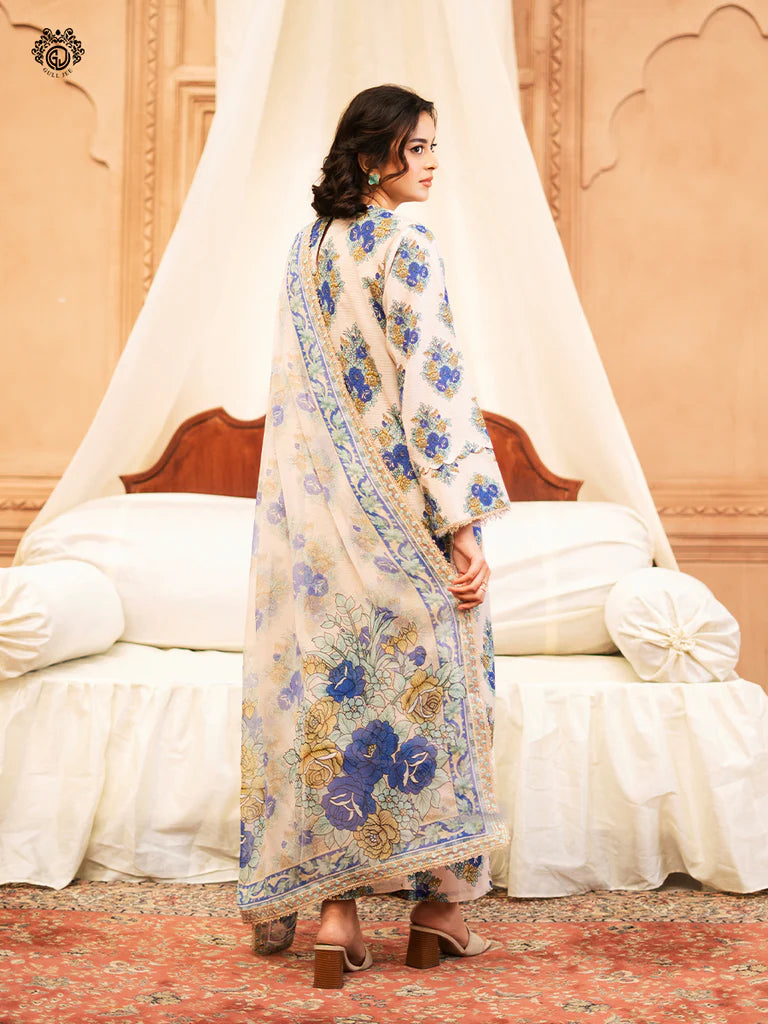 RUHAY SUKHAN 3 PC UN-STITCHED Article 09 (Cream/white)