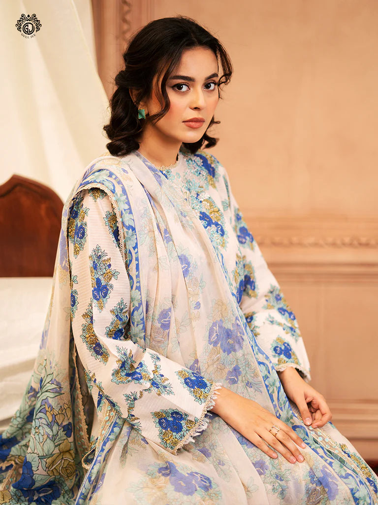 RUHAY SUKHAN 3 PC UN-STITCHED Article 09 (Cream/white)