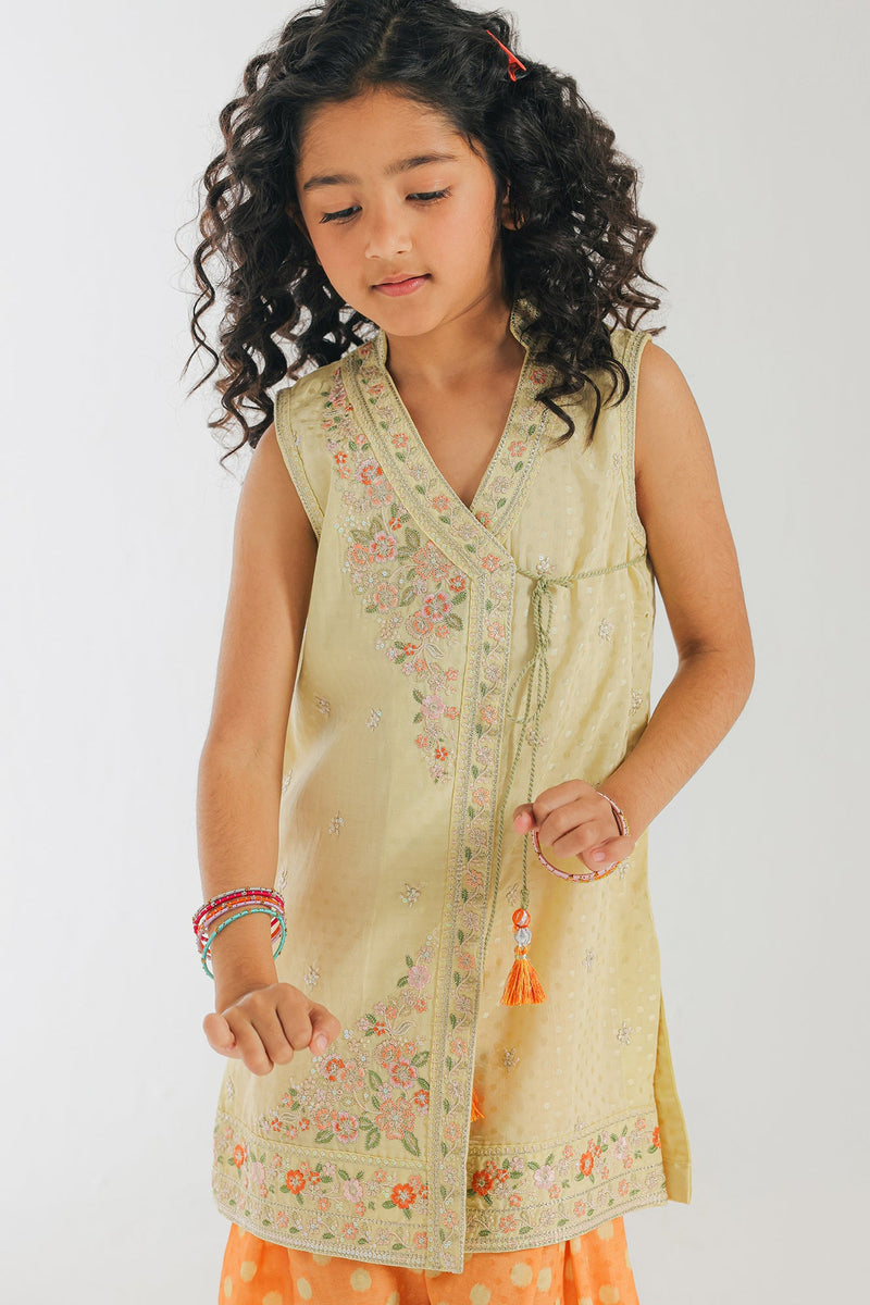 ETHNC Kids Embroidered 2 pcs Stitched Suit - Beige