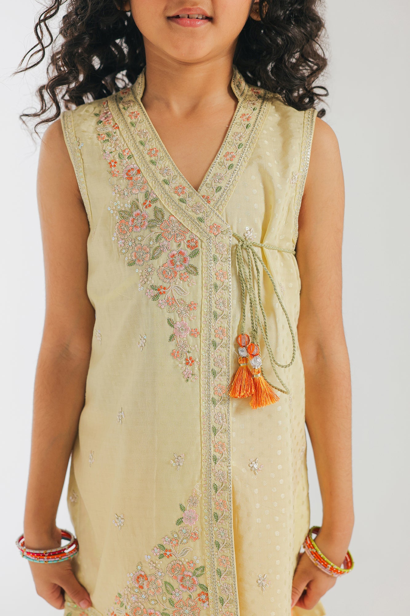 ETHNC Kids Embroidered 2 pcs Stitched Suit - Beige
