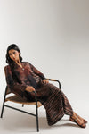 ETHNC-DARK GREY |SHIRT - A-LINE FIT - V-NECK WITH COLLAR - LONG SLEEVES - LONG LENGTH