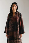 ETHNC-DARK GREY |SHIRT - A-LINE FIT - V-NECK WITH COLLAR - LONG SLEEVES - LONG LENGTH