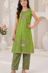 ETHNC Kids Embroidered 2 pcs Stitched Suit - Green