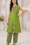 ETHNC Kids Embroidered 2 pcs Stitched Suit - Green