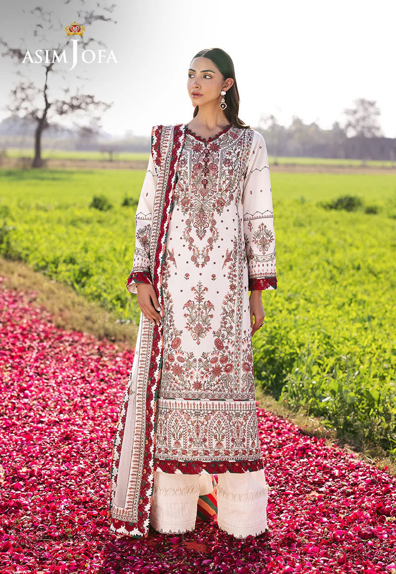 ASIM JOFA LUXURY EMBROIDERED LAWN UNSTITCHED 3 PCS(AJELL-08)