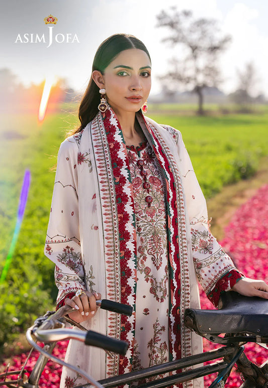 ASIM JOFA LUXURY EMBROIDERED LAWN UNSTITCHED 3 PCS(AJELL-08)