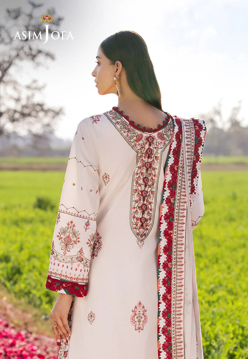 ASIM JOFA LUXURY EMBROIDERED LAWN UNSTITCHED 3 PCS(AJELL-08)