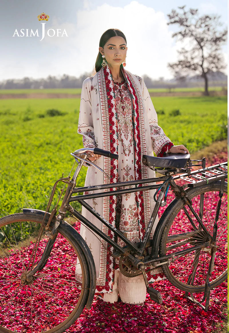 ASIM JOFA LUXURY EMBROIDERED LAWN UNSTITCHED 3 PCS(AJELL-08)