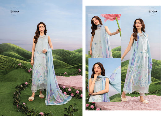 MARIA B BASICS SUMMER MB-CUSV14-10A-3 Pc Unstitched Embroidered Lawn Suit
