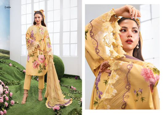 MARIA B BASICS SUMMER MB-CUSV14-04B-3 Pc Unstitched Embroidered Lawn Suit