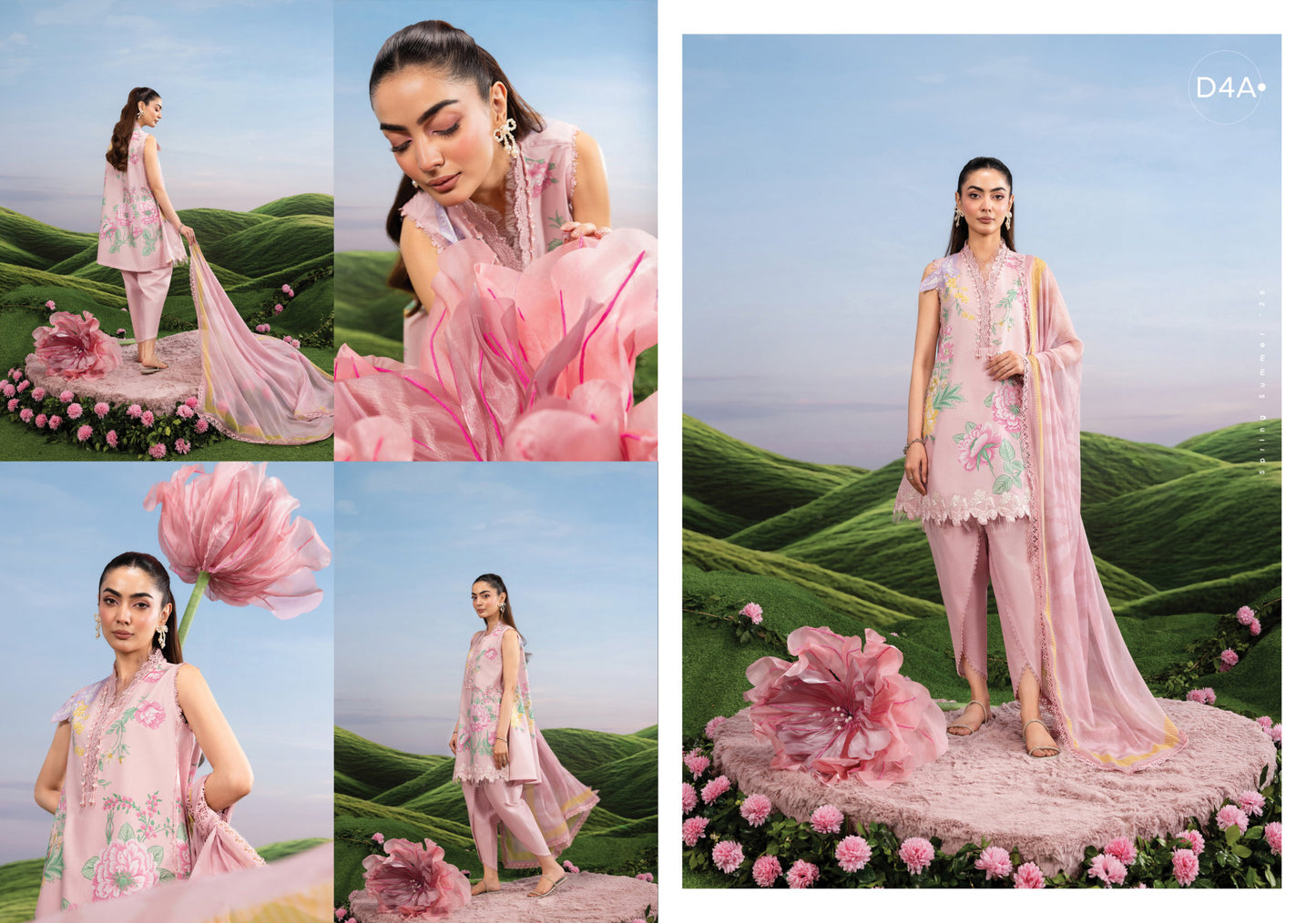 MARIA B BASICS Dreamscape Eid II'26 D-04A D-04A-3 Pc Unstitched Embroidered Lawn Suit