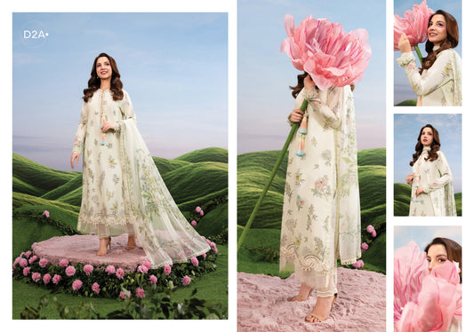 MARIA B BASICS SUMMER MB-CUSV14-02A-3 Pc Unstitched Embroidered Lawn Suit