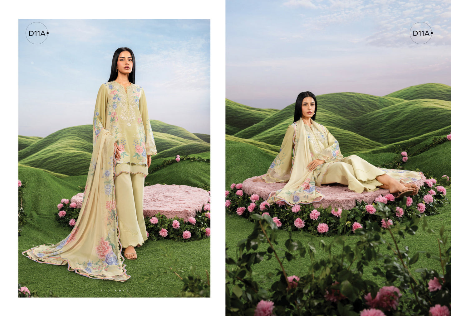 MARIA B BASICS Dreamscape Eid MB-CUSV14-11A-3 Pc Unstitched Embroidered Lawn Suit