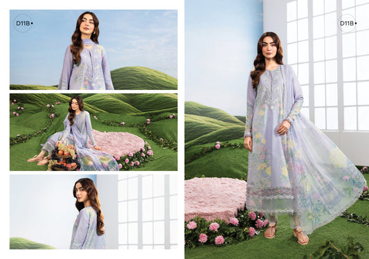 MARIA B BASICS SUMMER MB-CUSV14-11B-3 Pc Unstitched Embroidered Lawn Suit