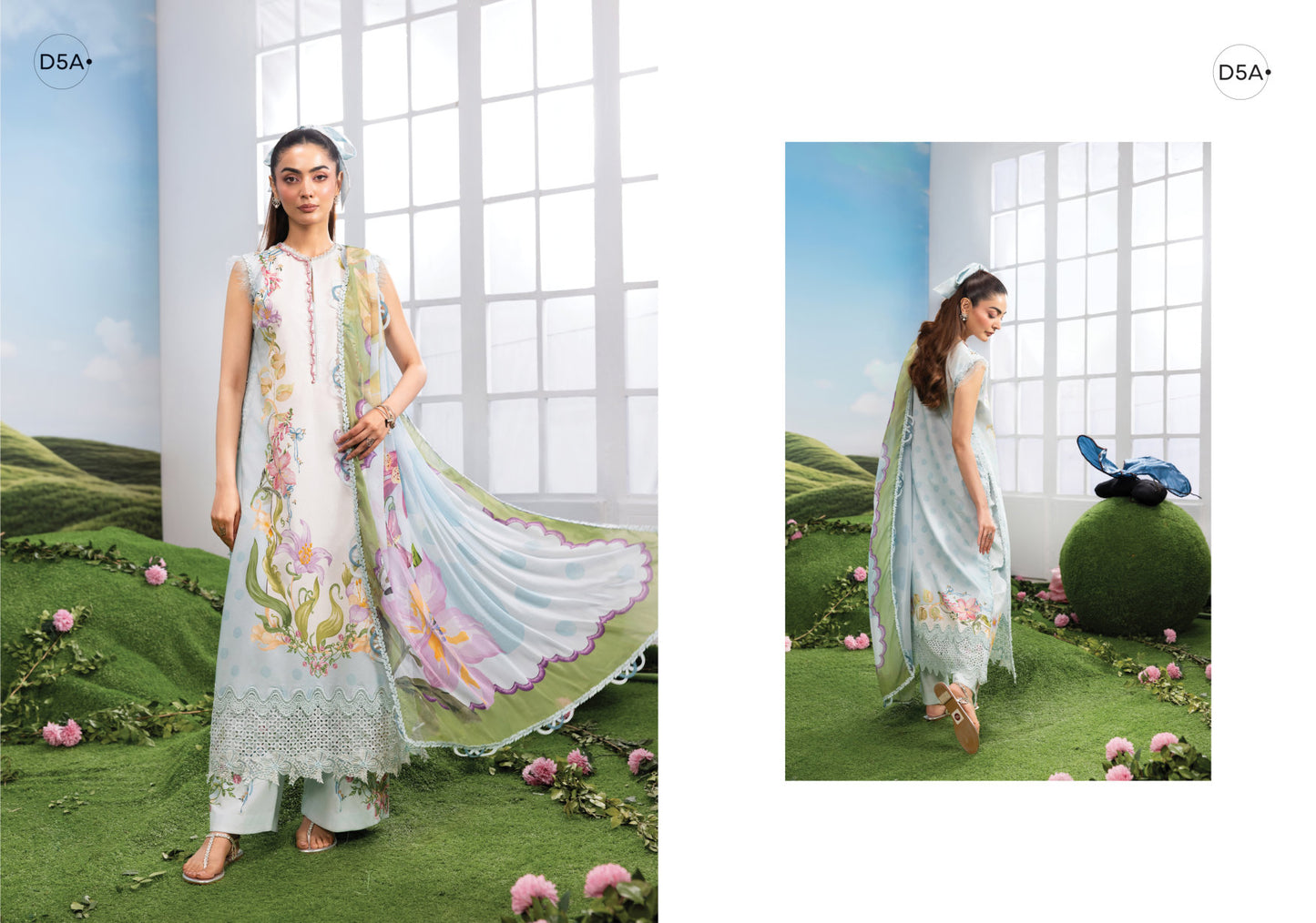 MARIA B BASICS SUMMER MB-CUSV14-05A-3 Pc Unstitched Embroidered Lawn Suit