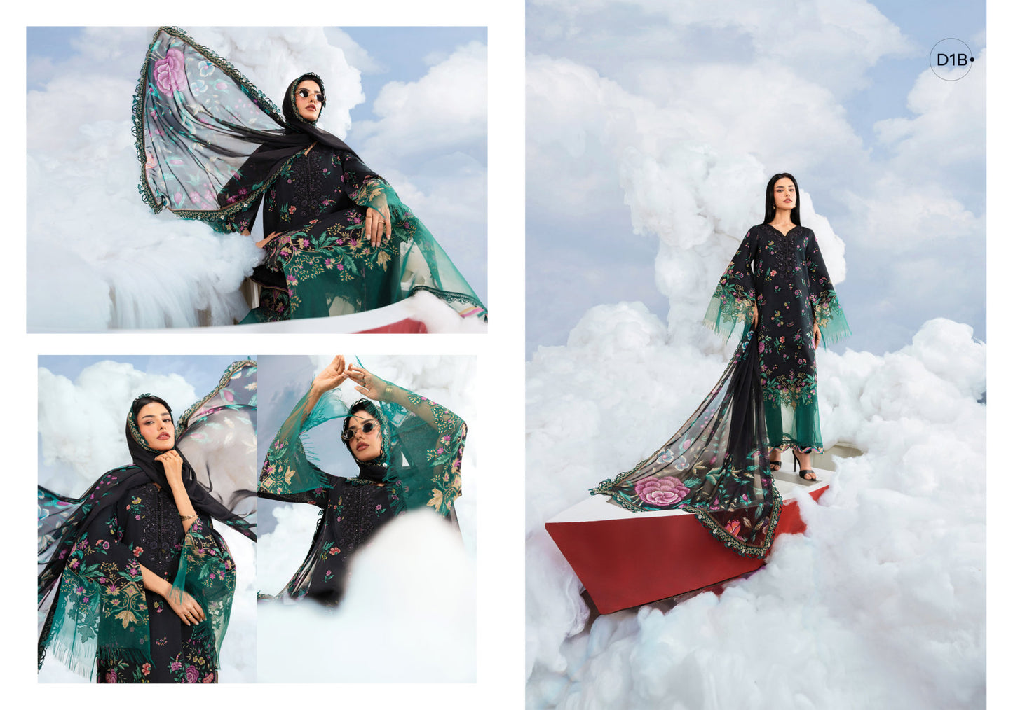MARIA B BASICS SUMMER MB-CUSV14-01B-3 Pc Unstitched Embroidered Lawn Suit