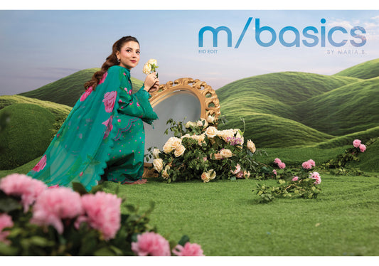 MARIA B BASICS SUMMER MB-CUSV14-09A-3 Pc Unstitched Embroidered Lawn Suit