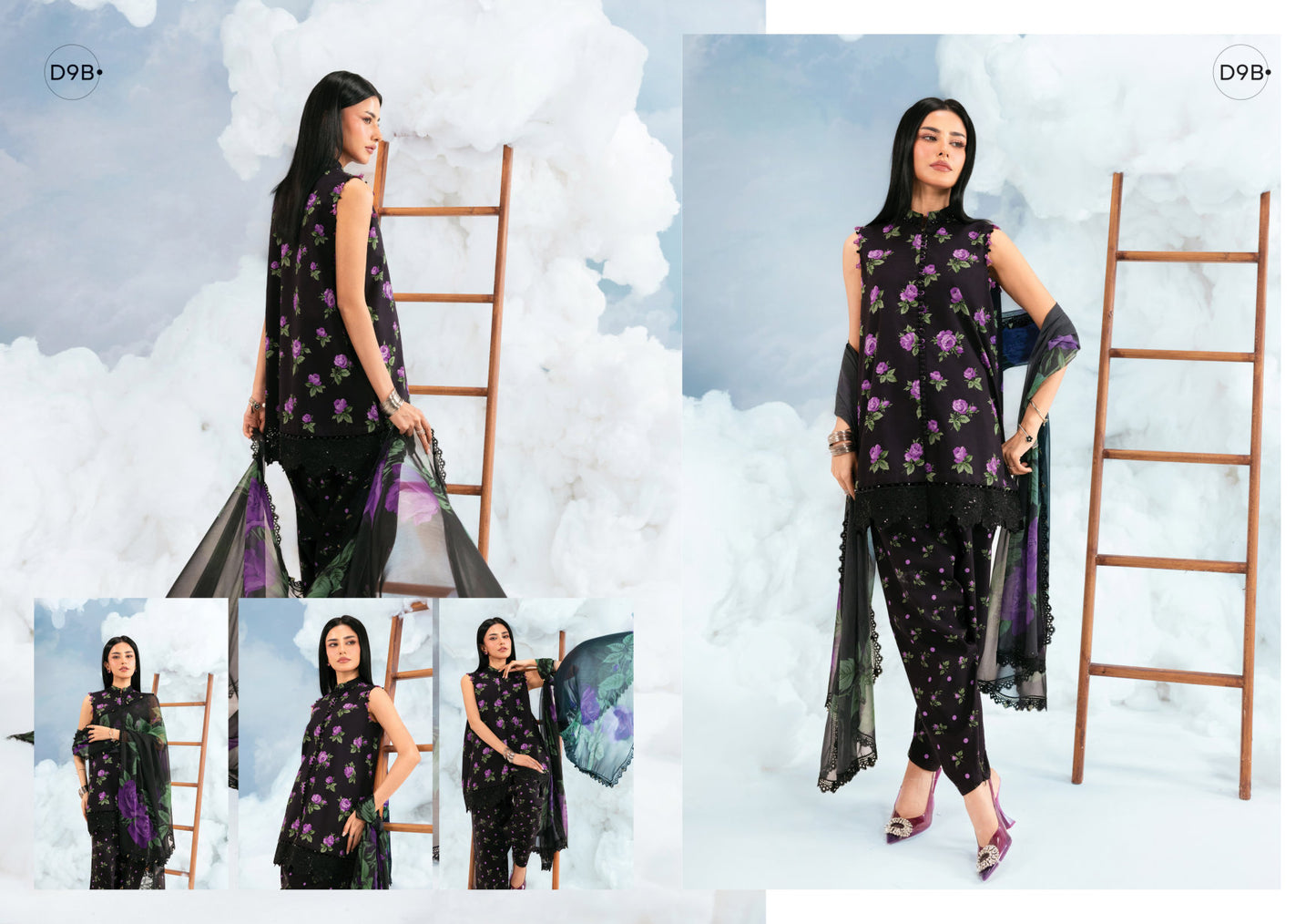 MARIA B BASICS Dreamscape Eid MB-CUSV14-09B-3 Pc Unstitched Embroidered Lawn Suit