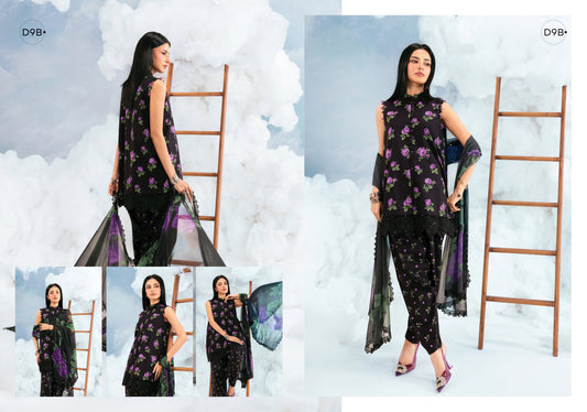 MARIA B BASICS Dreamscape Eid MB-CUSV14-09B-3 Pc Unstitched Embroidered Lawn Suit