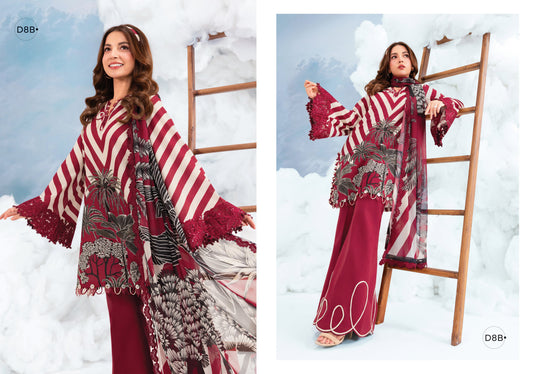 MARIA B BASICS SUMMER MB1408B-3 Pc Unstitched Embroidered Lawn Suit