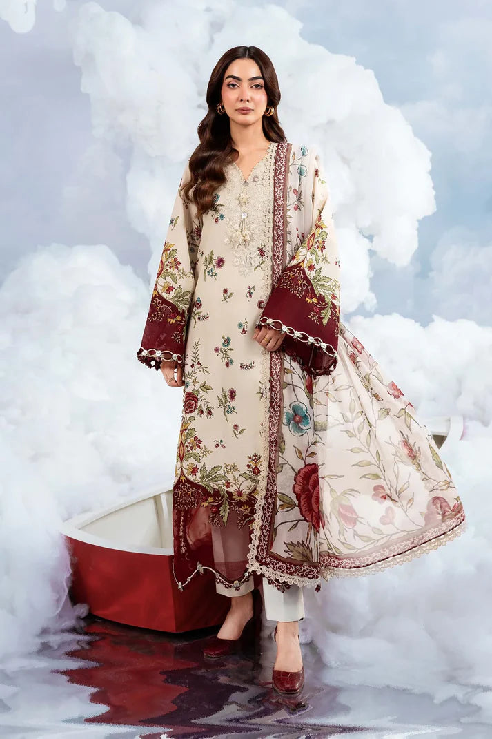 MARIA B BASICS Dreamscape Eid MB-CUSV14-01A-3 Pc Unstitched Embroidered Lawn Suit