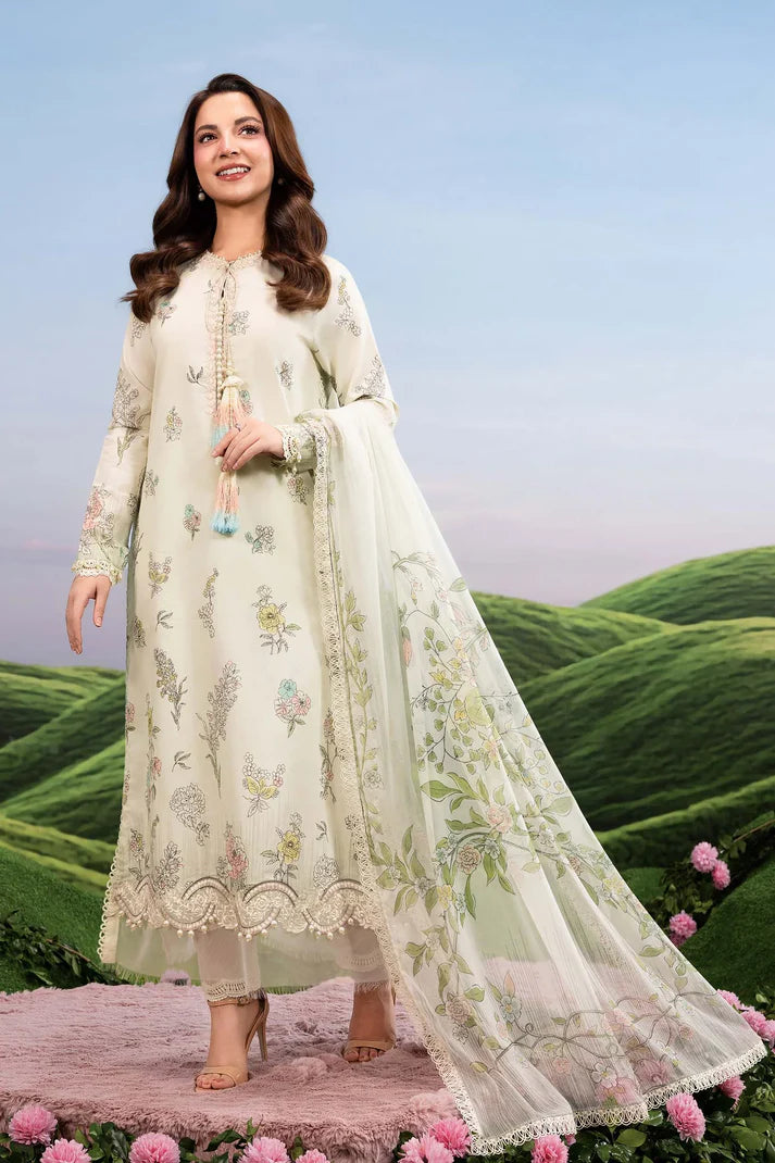 MARIA B BASICS SUMMER MB-CUSV14-02A-3 Pc Unstitched Embroidered Lawn Suit