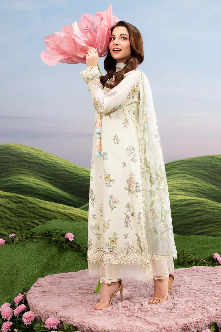 MARIA B BASICS SUMMER MB-CUSV14-02A-3 Pc Unstitched Embroidered Lawn Suit