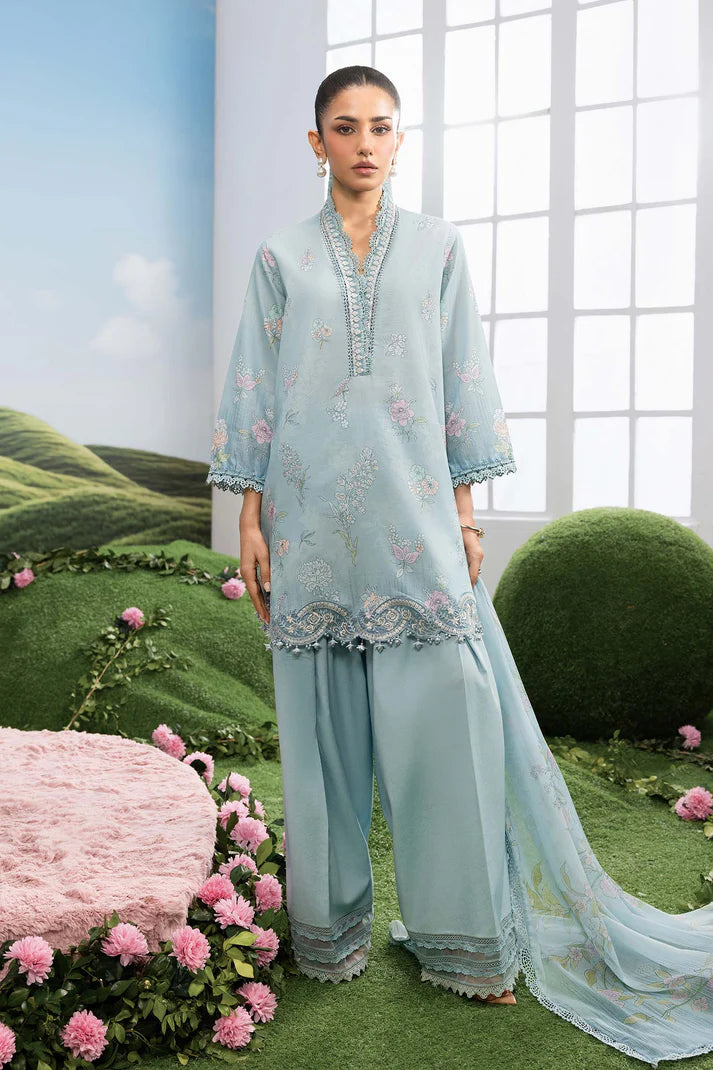MARIA B BASICS Dreamscape Eid MB-CUSV14-02B-3 Pc Unstitched Embroidered Lawn Suit