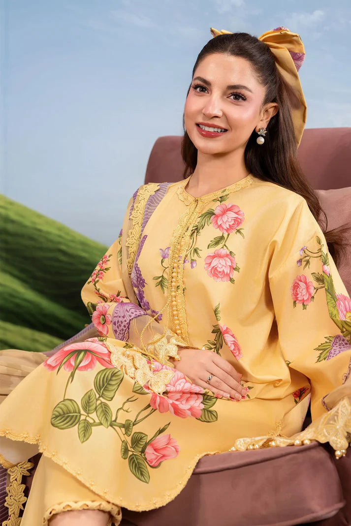MARIA B BASICS SUMMER MB-CUSV14-04B-3 Pc Unstitched Embroidered Lawn Suit