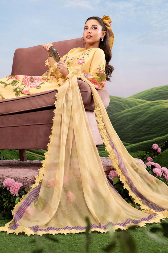 MARIA B BASICS SUMMER MB-CUSV14-04B-3 Pc Unstitched Embroidered Lawn Suit