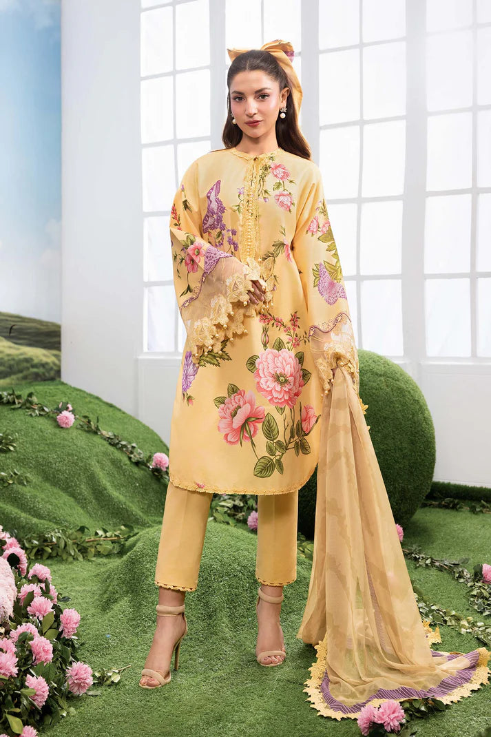 MARIA B BASICS SUMMER MB-CUSV14-04B-3 Pc Unstitched Embroidered Lawn Suit