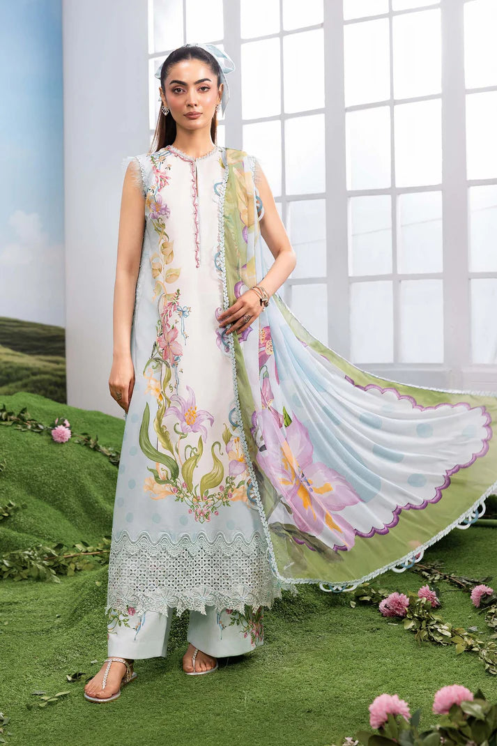 MARIA B BASICS SUMMER MB-CUSV14-05A-3 Pc Unstitched Embroidered Lawn Suit
