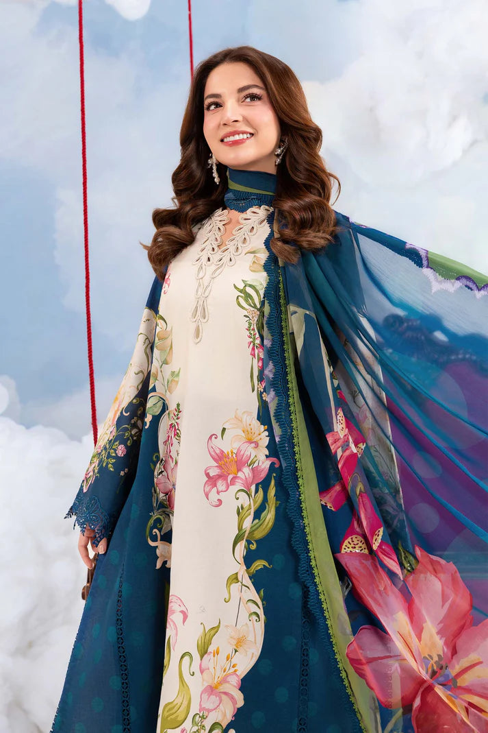 MARIA B BASICS SUMMER MB-CUSV14-05B-3 Pc Unstitched Embroidered Lawn Suit