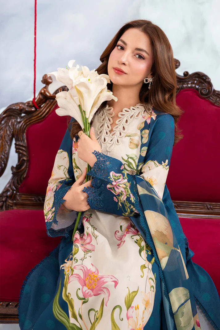 MARIA B BASICS SUMMER MB-CUSV14-05B-3 Pc Unstitched Embroidered Lawn Suit