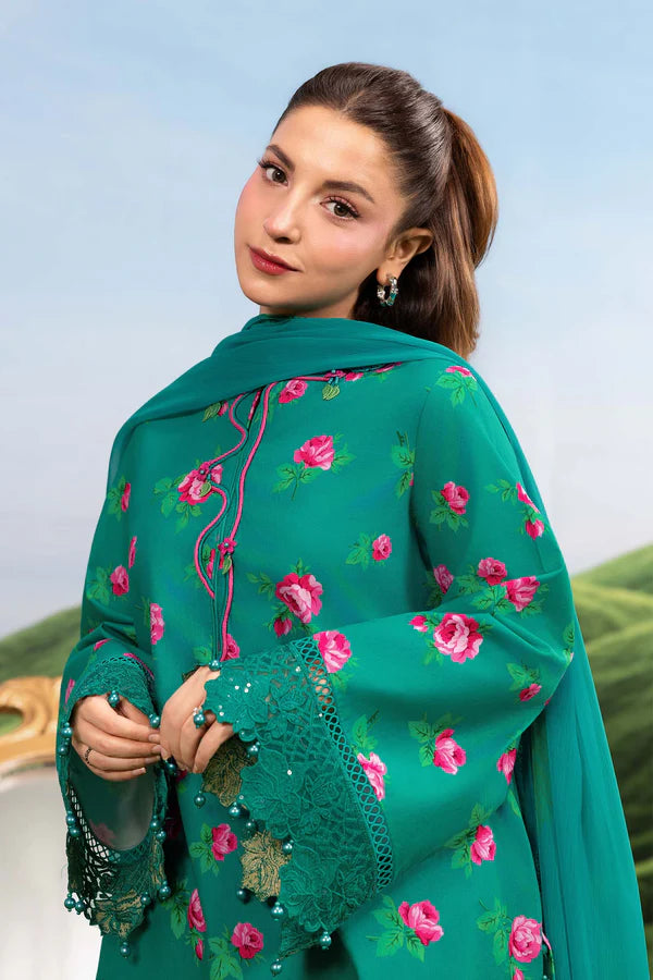 MARIA B BASICS SUMMER MB-CUSV14-09A-3 Pc Unstitched Embroidered Lawn Suit