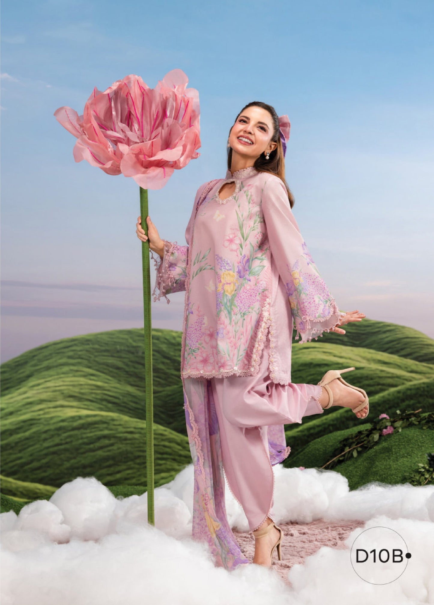 MARIA B BASICS SUMMER MB-CUSV14-10B-3 Pc Unstitched Embroidered Lawn Suit