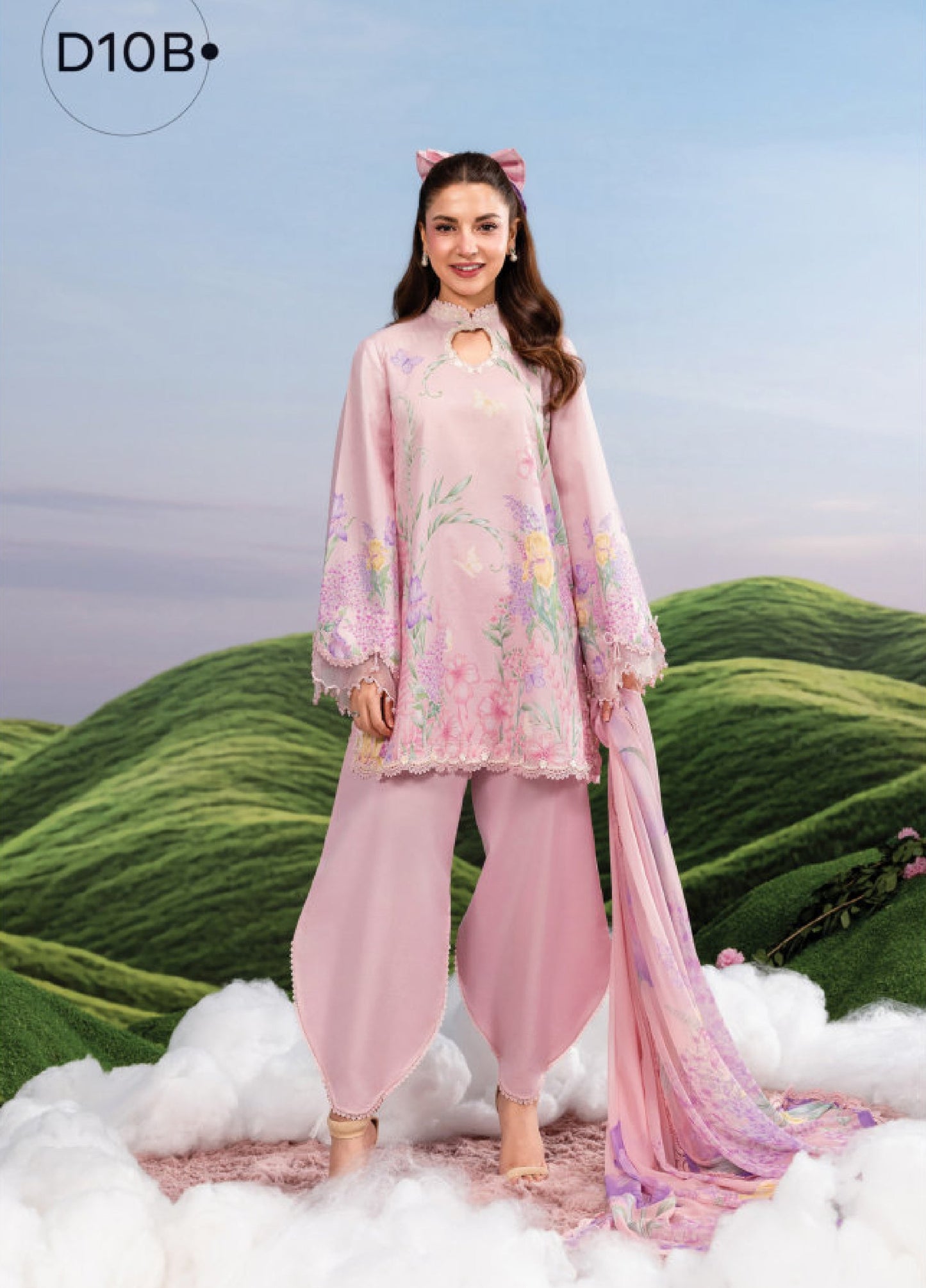 MARIA B BASICS SUMMER MB-CUSV14-10B-3 Pc Unstitched Embroidered Lawn Suit