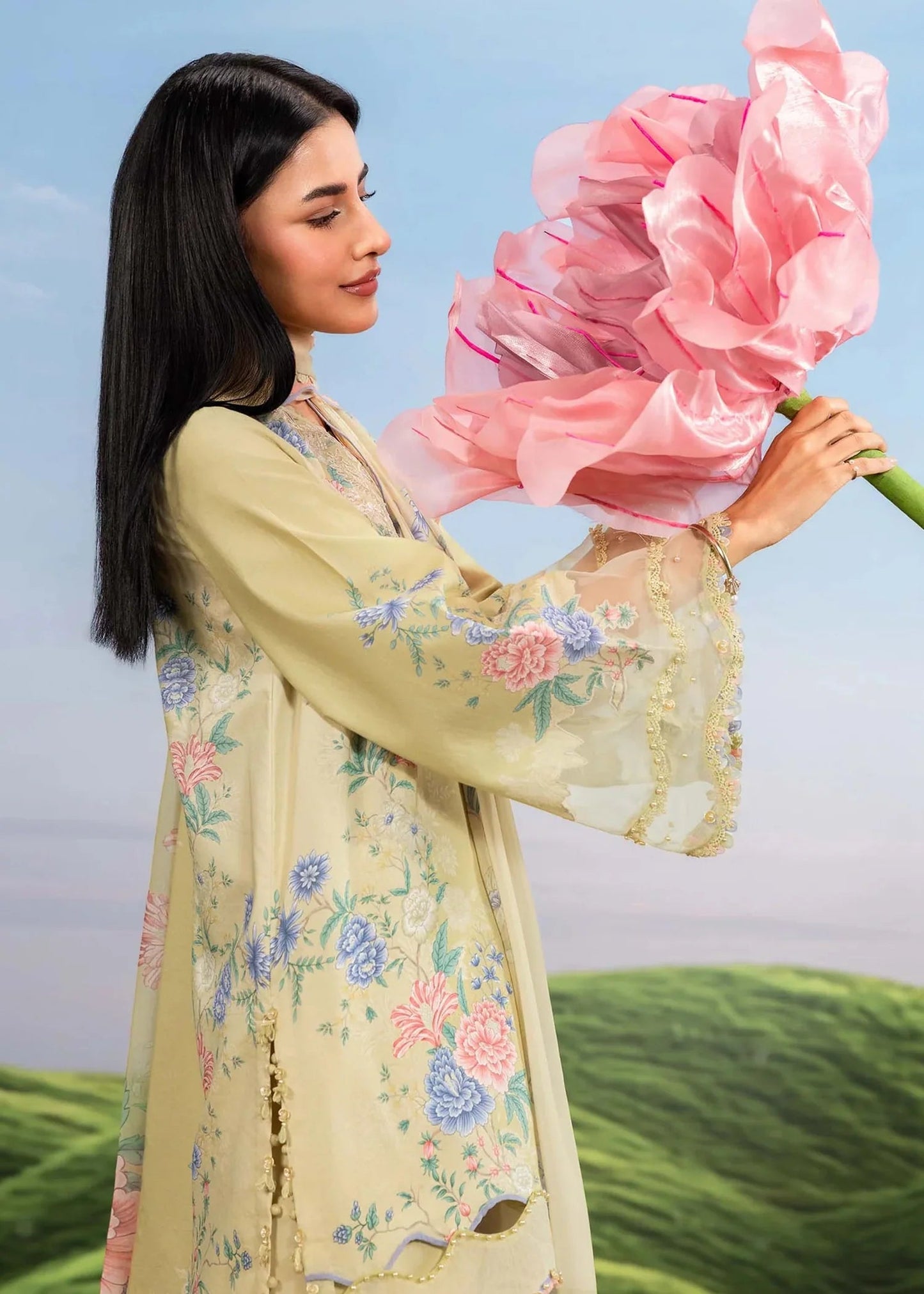 MARIA B BASICS Dreamscape Eid MB-CUSV14-11A-3 Pc Unstitched Embroidered Lawn Suit