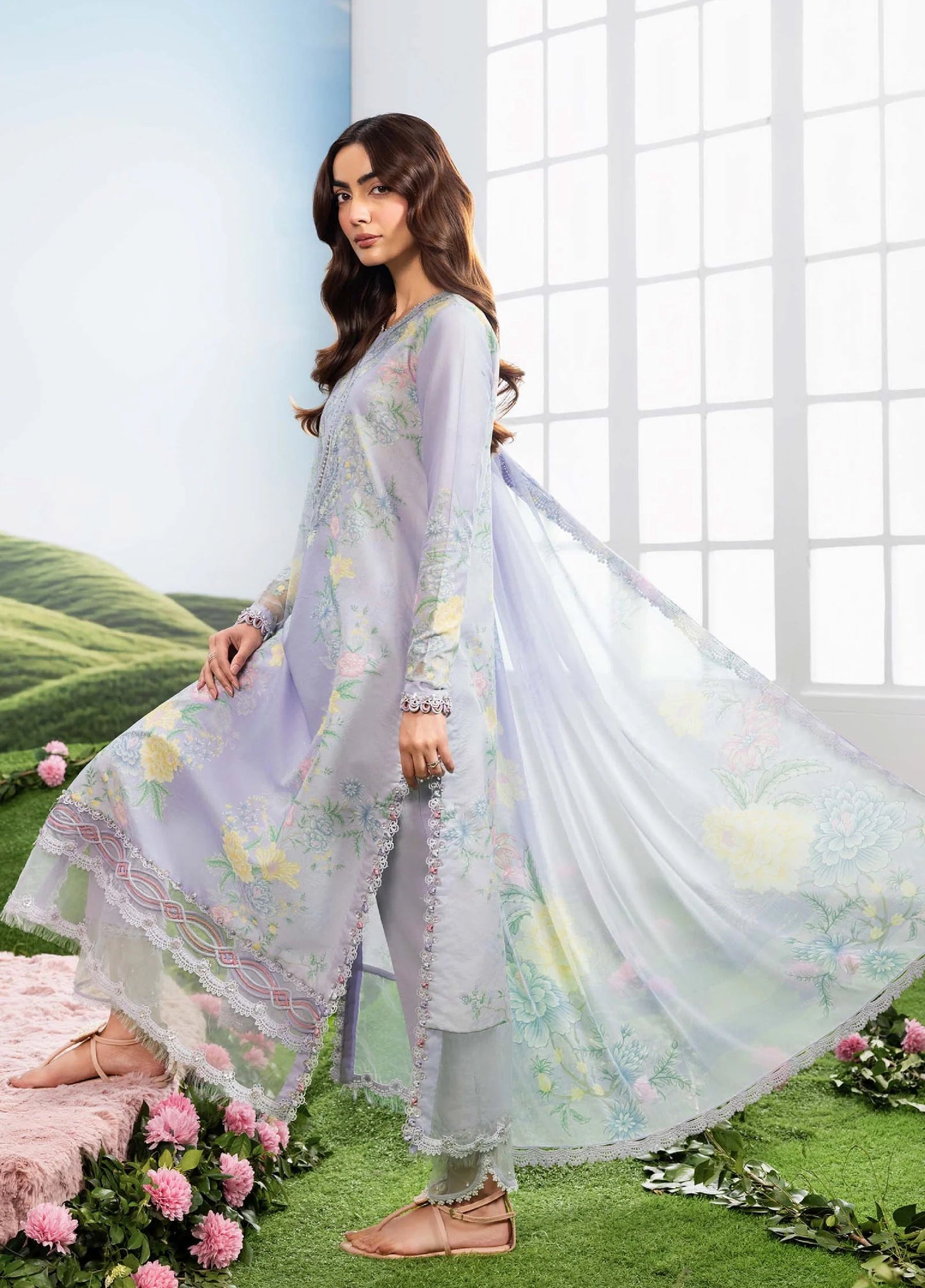 MARIA B BASICS SUMMER MB-CUSV14-11B-3 Pc Unstitched Embroidered Lawn Suit