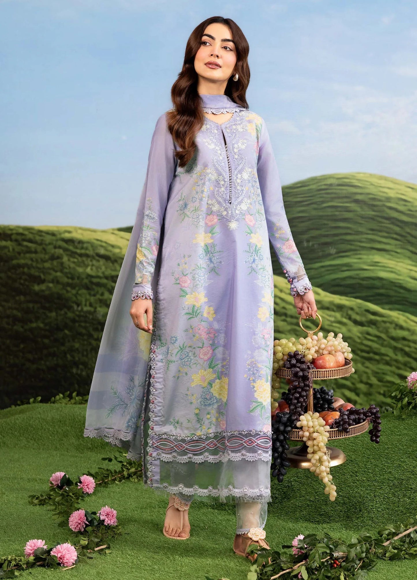 MARIA B BASICS SUMMER MB-CUSV14-11B-3 Pc Unstitched Embroidered Lawn Suit