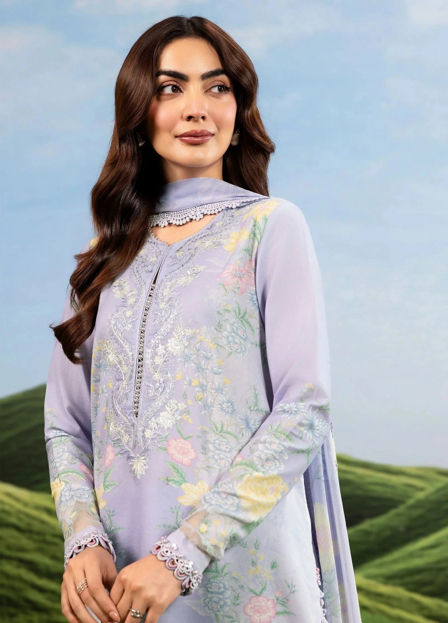 MARIA B BASICS SUMMER MB-CUSV14-11B-3 Pc Unstitched Embroidered Lawn Suit