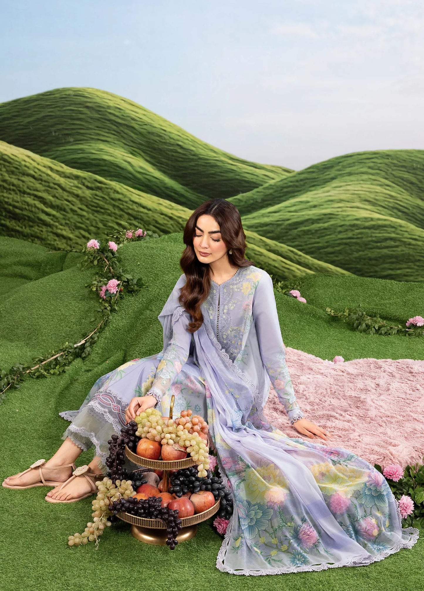 MARIA B BASICS SUMMER MB-CUSV14-11B-3 Pc Unstitched Embroidered Lawn Suit